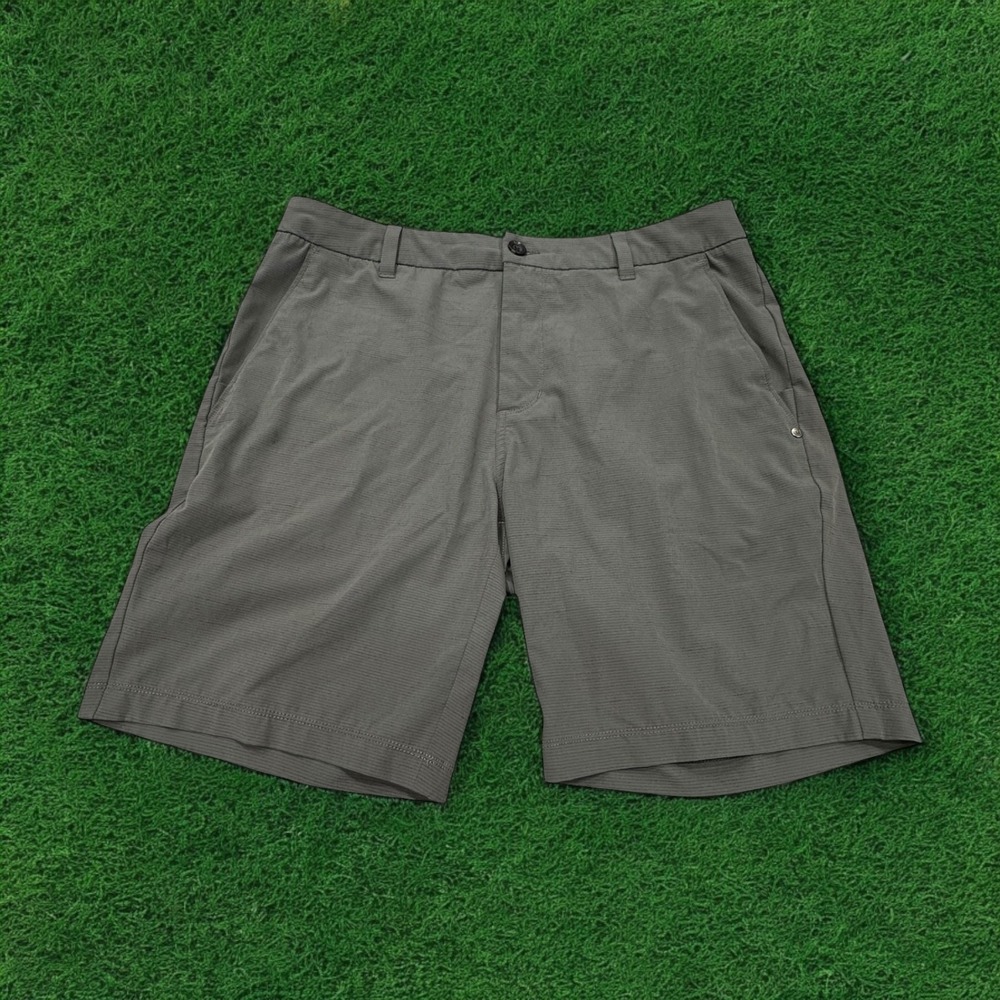 Vouri Gray Men 32 Flat Front Stretch Performance Preppy Chino Golf Golfer Shorts